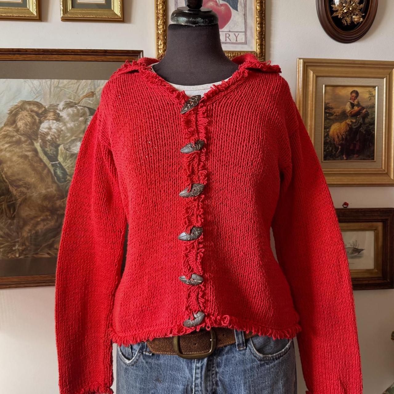 Red cottage knit sweater (S)