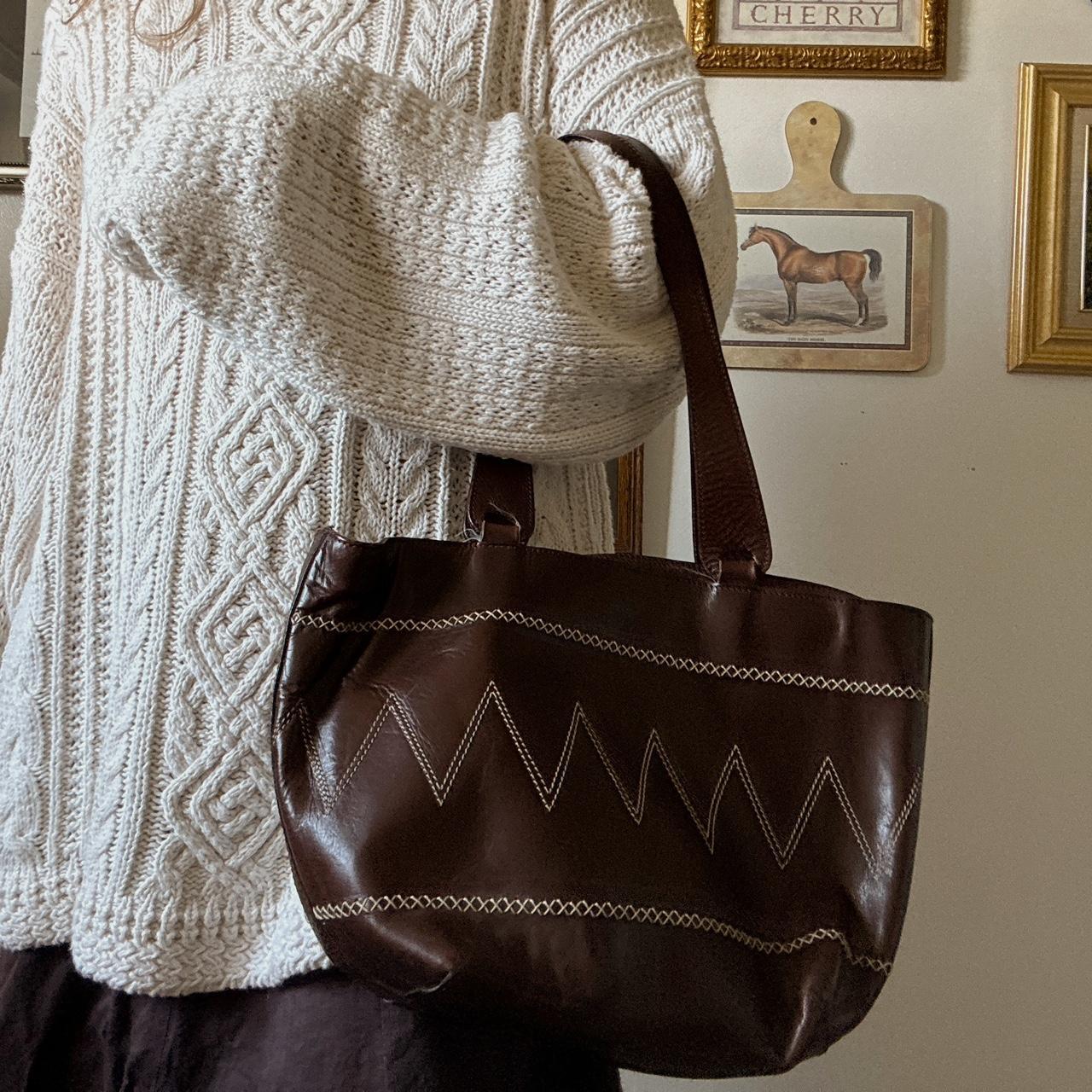 Boho vintage leather bag