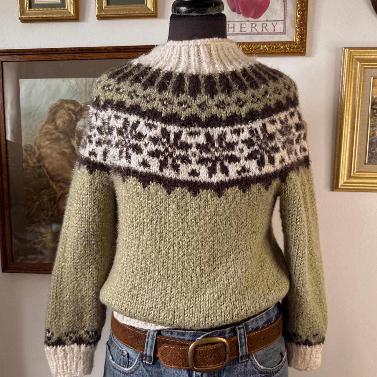 Earthy green fair isle knit (XS)