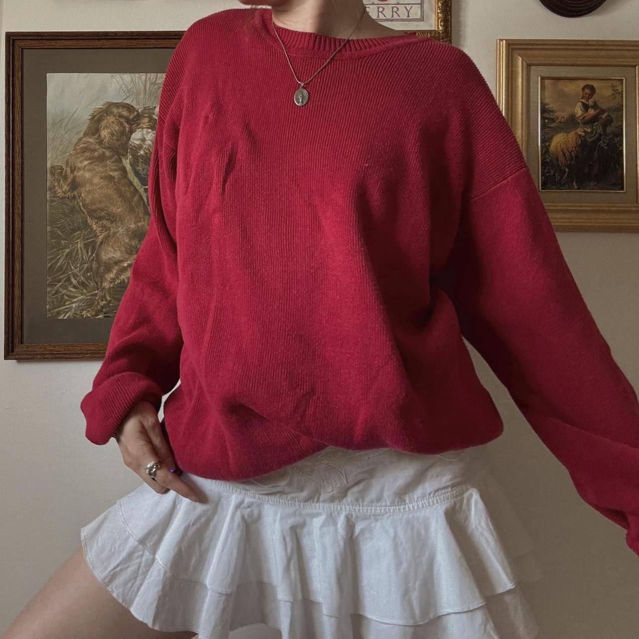 Cherry red slouchy sweater (L)