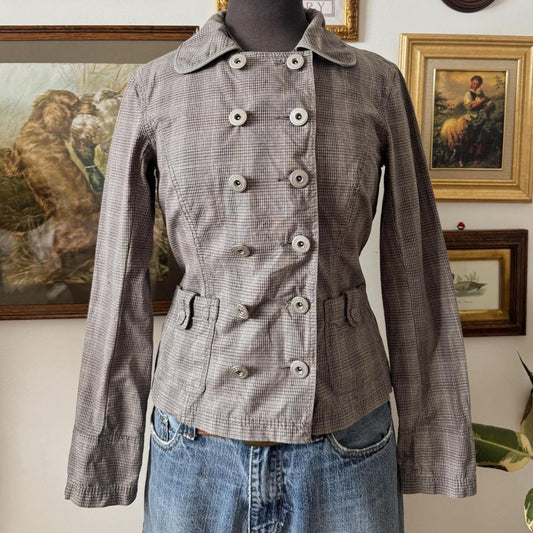 Grey y2k plaid vintage jacket (S)