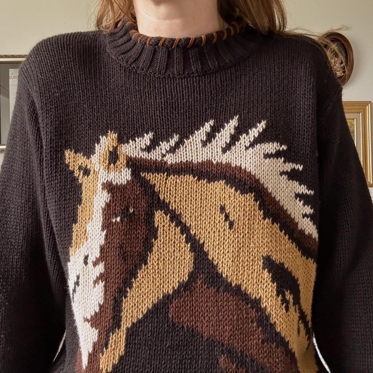 Knitted horse sweater (L)