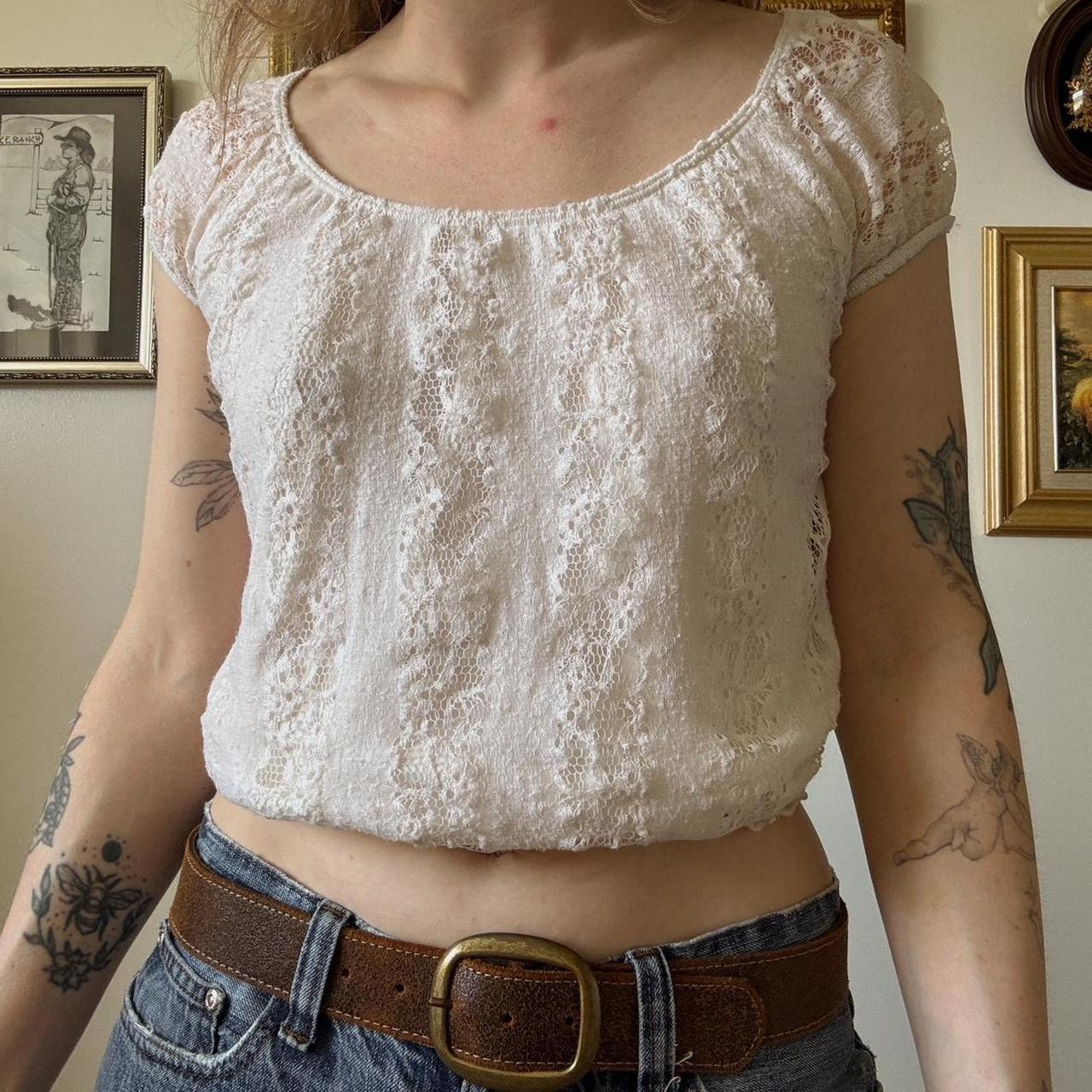 Cream lace fairy top (M)