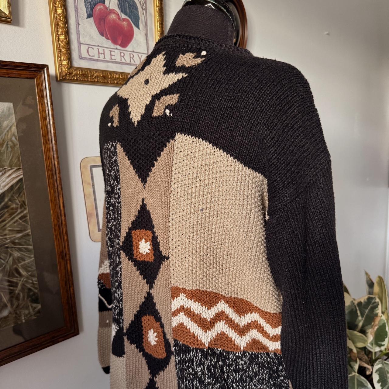 90s vintage neutral abstract sweater (S)