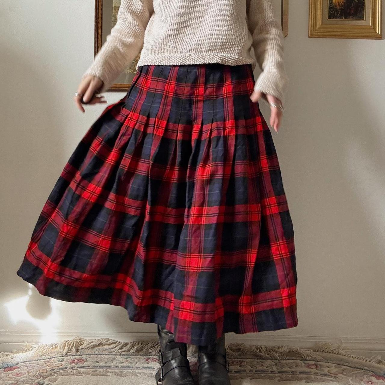 Fall plaid maxi skirt (32")