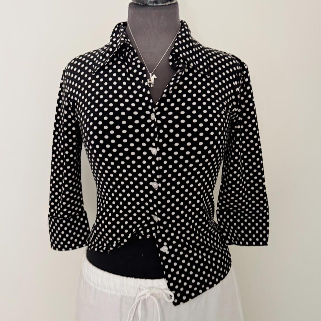 Polka dot 3/4 sleeve top (M)
