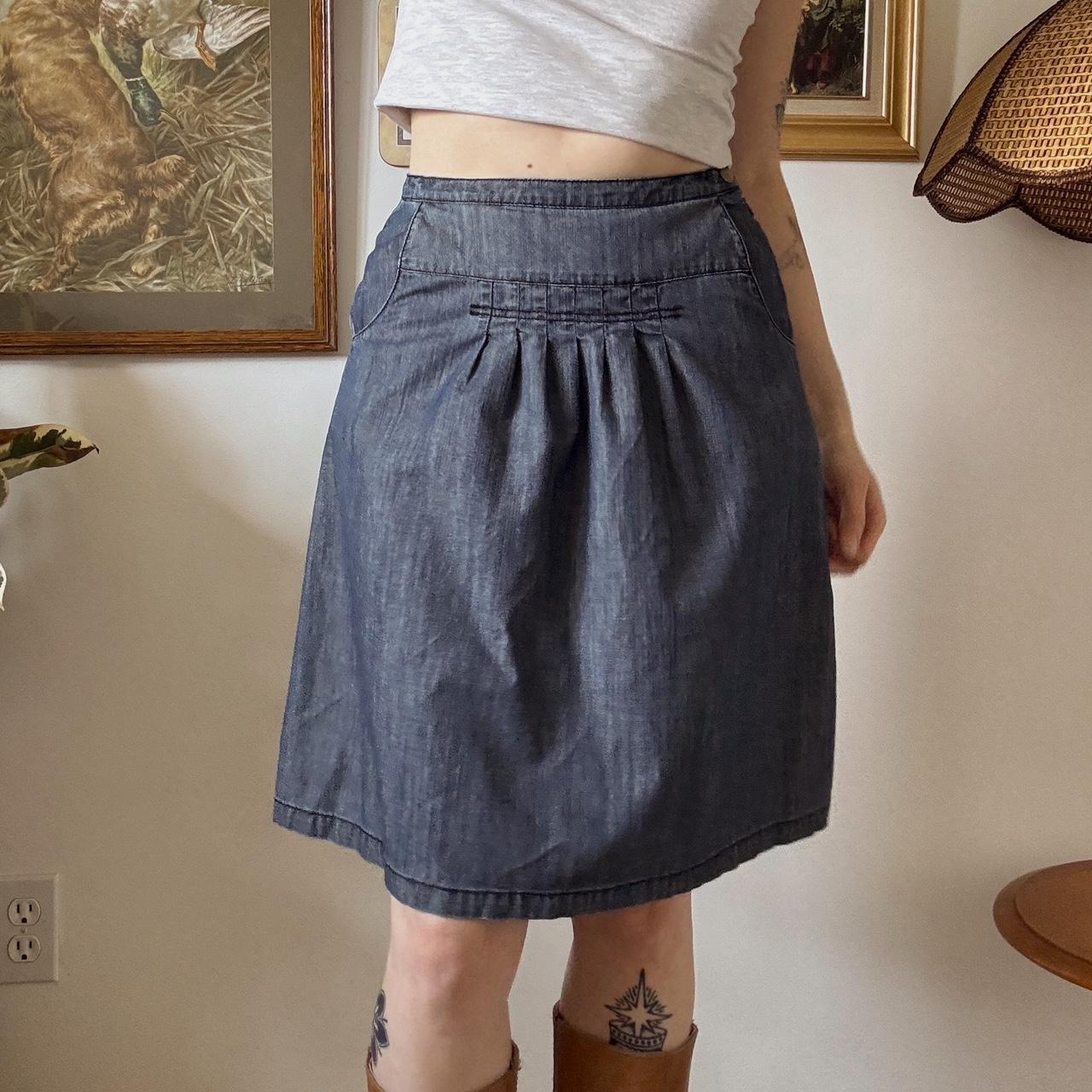 Denim boho midi skirt (S)