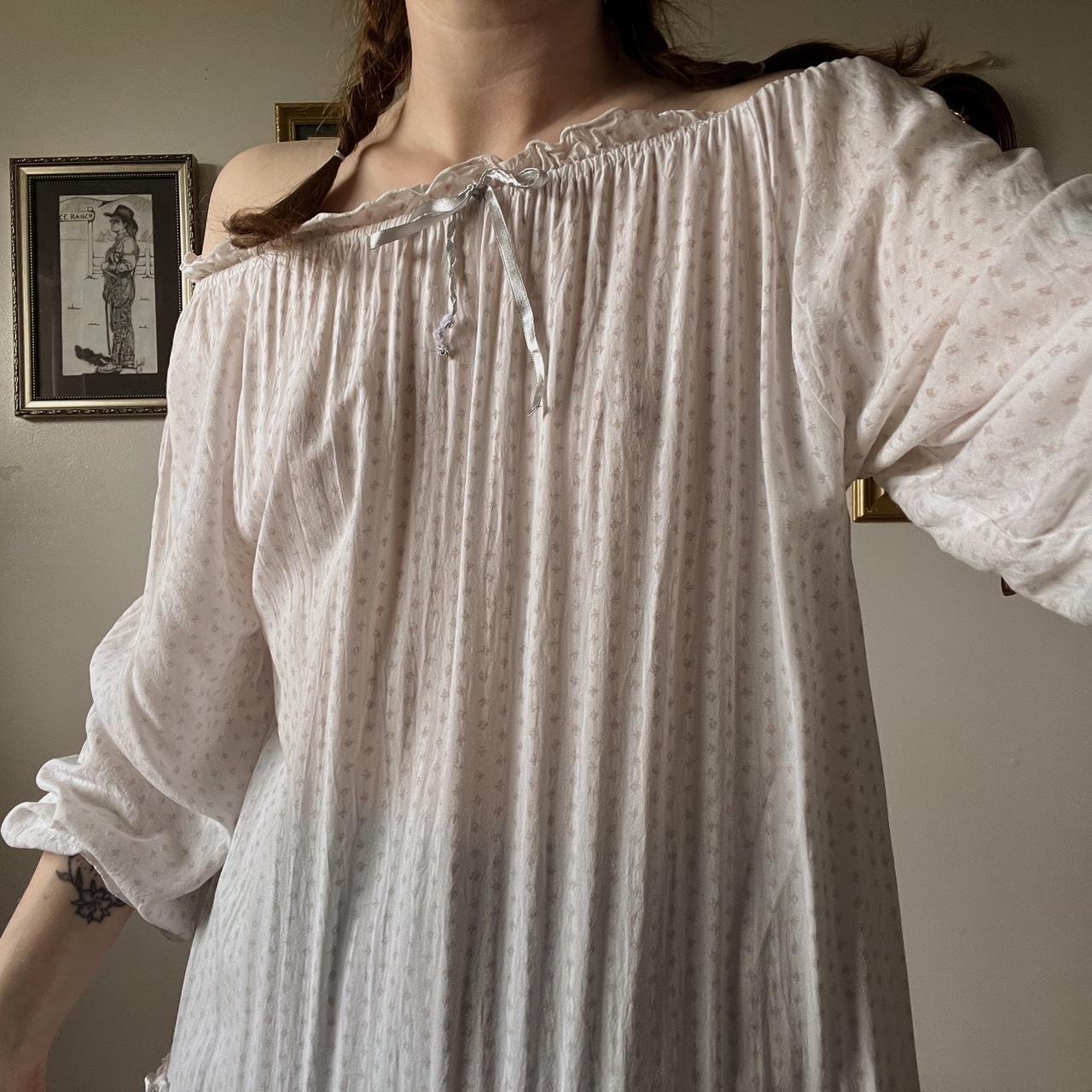 Cream boho ruffle tunic (M)