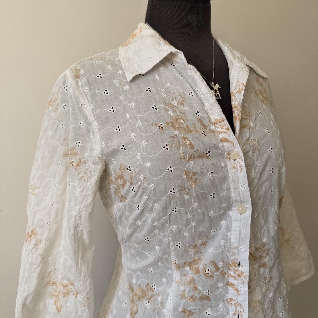 White eyelet cottage blouse (M)