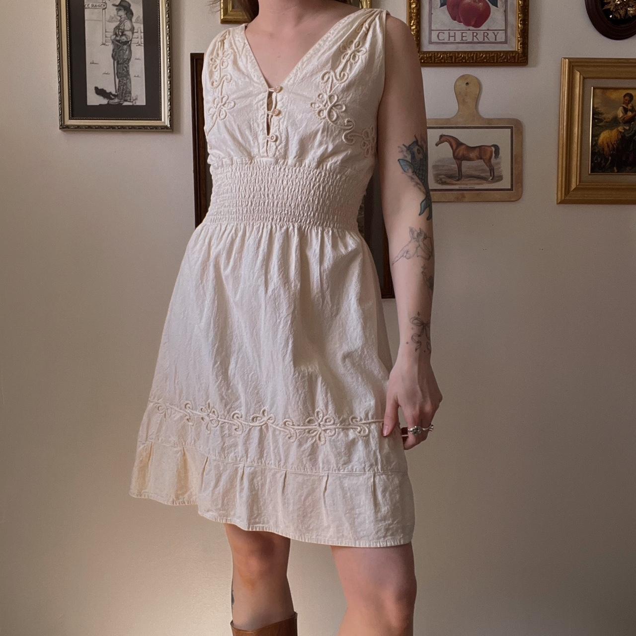 Vintage linen mini dress (S)