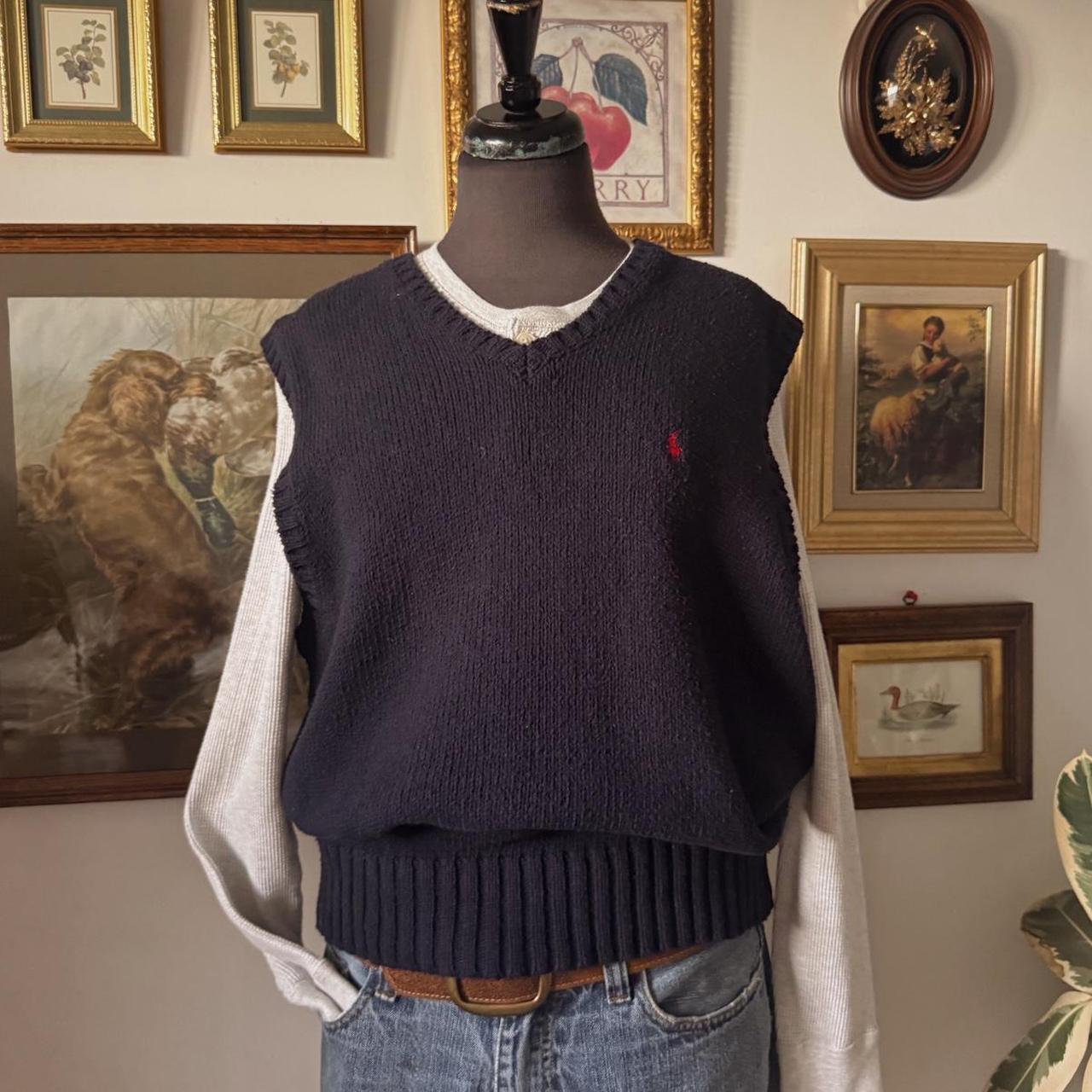 Ralph Lauren navy knit vest (L)