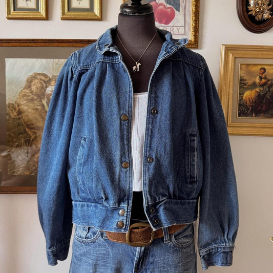 Vintage denim bomber jacket (M)