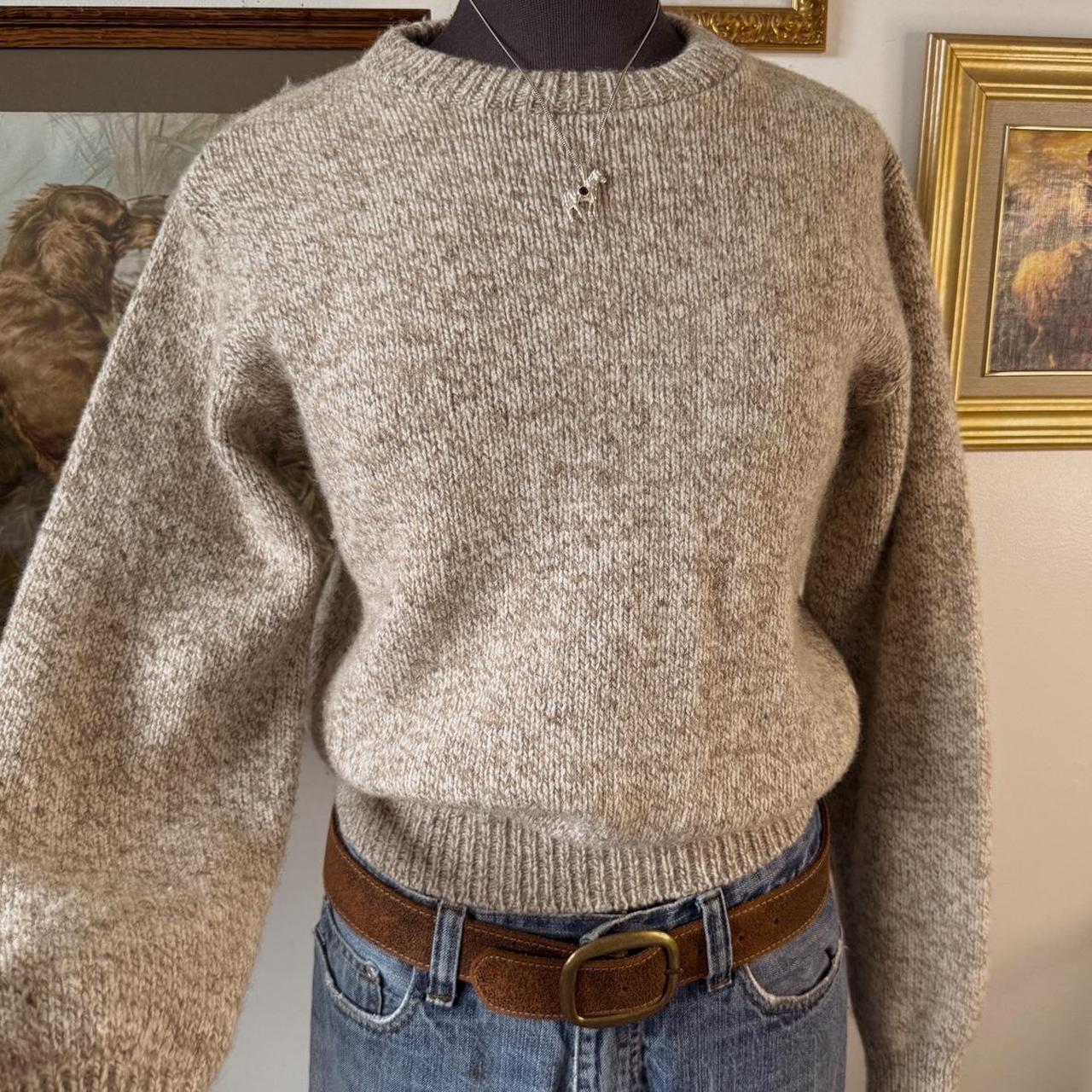 Oatmeal wool knit sweater (M)