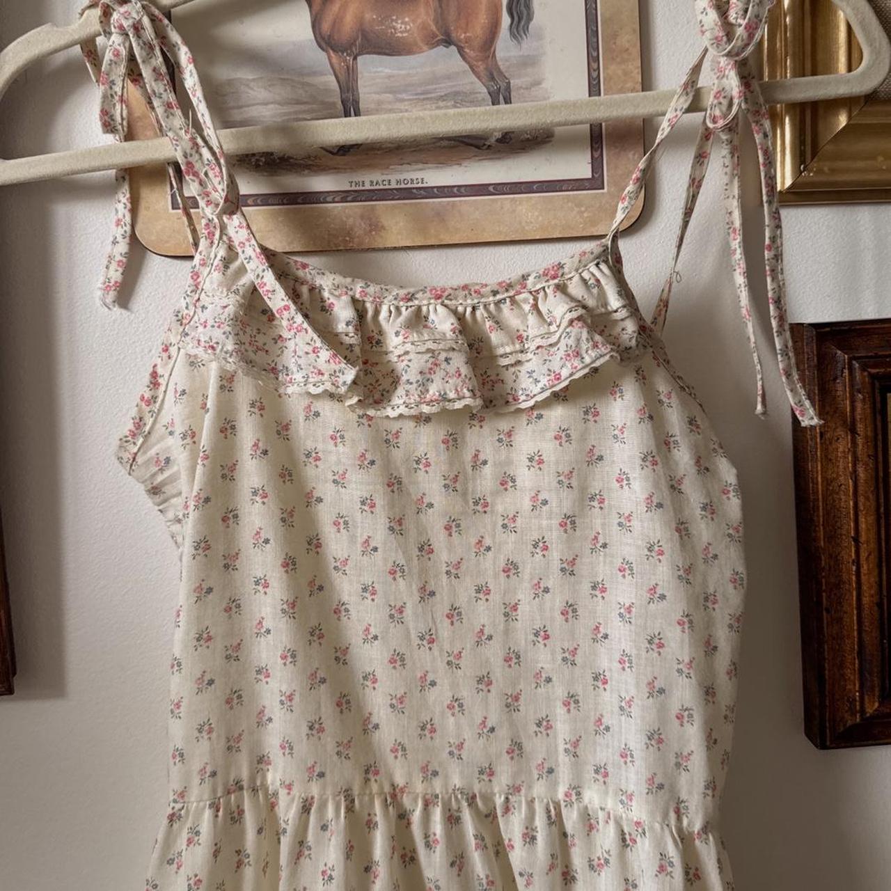 Vintage 70s babydoll ruffle mini dress (XS)