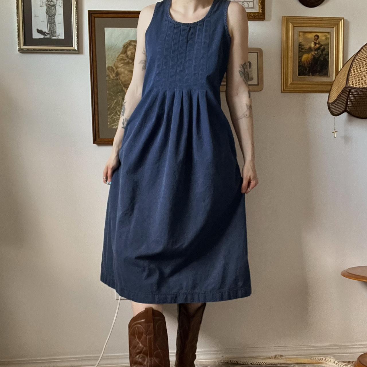 Vintage denim maxi dress (M)