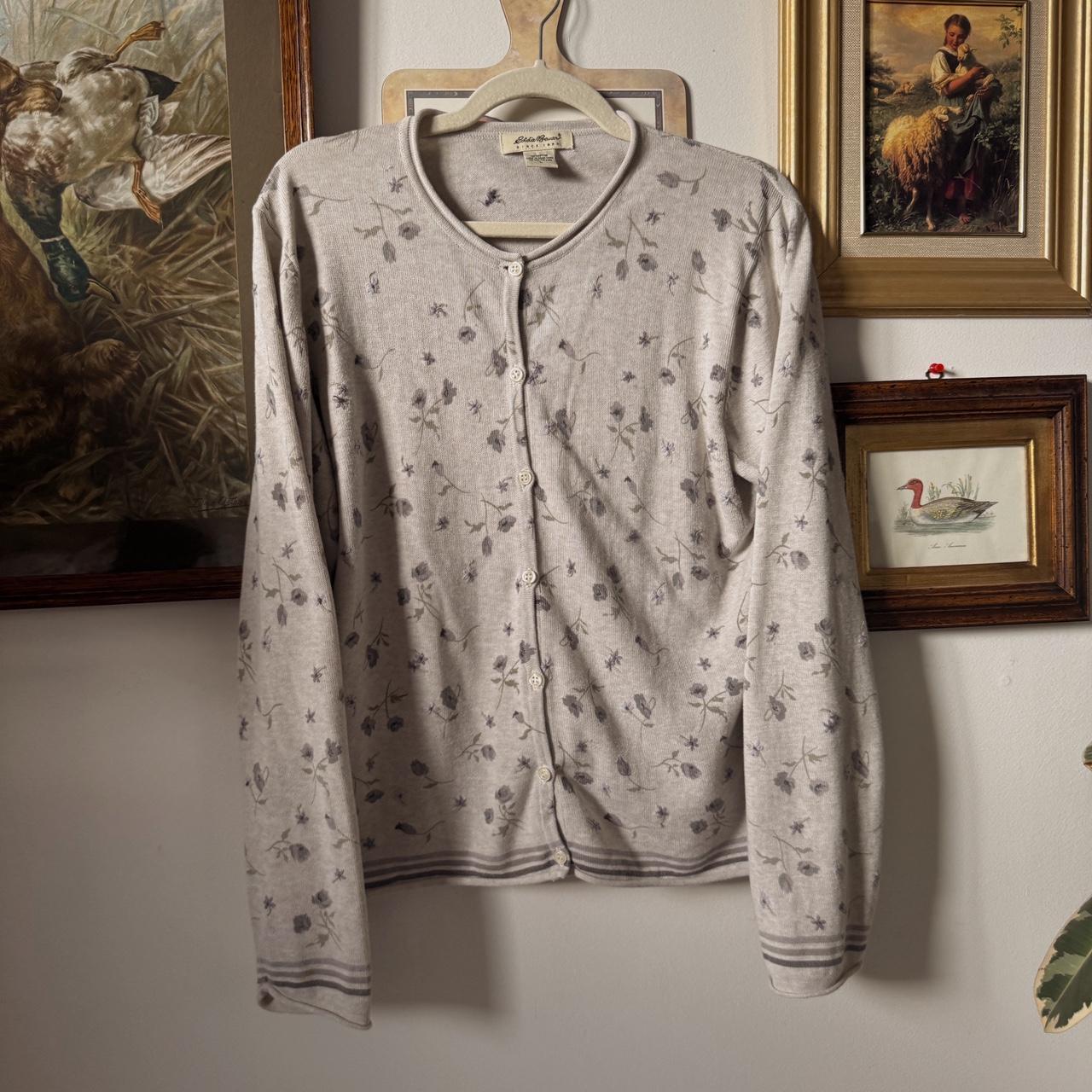 Soft cottage floral cardigan (L)