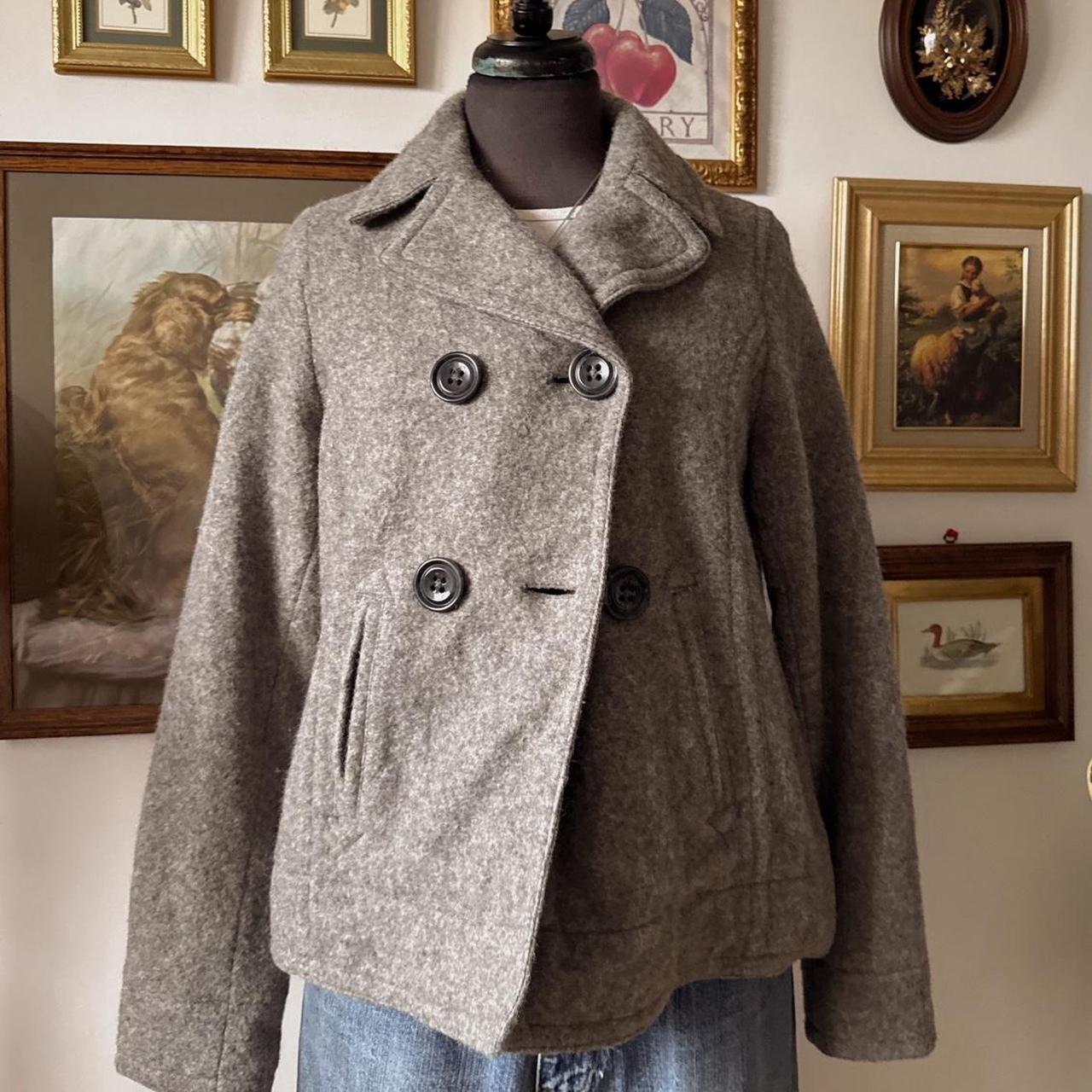 Grey wool pea coat (M)