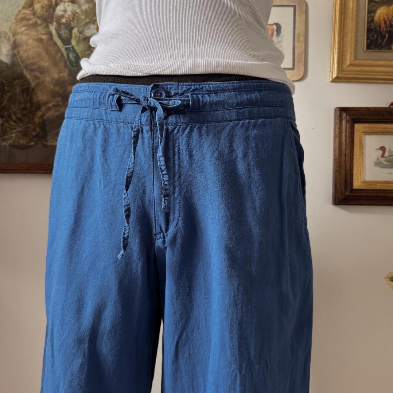 Ocean blue line wide leg pants (S)