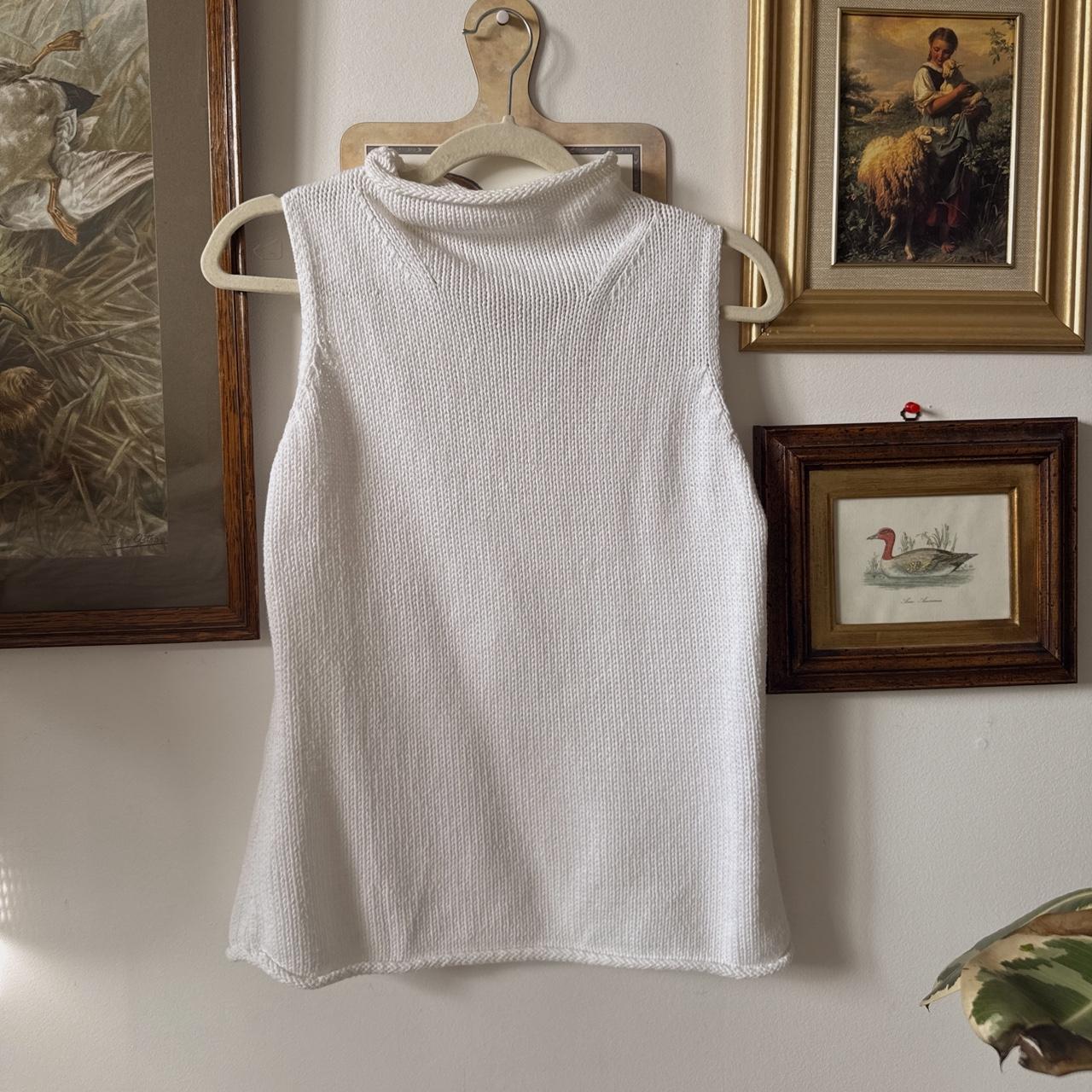 White knitted mock neck top (M/L)