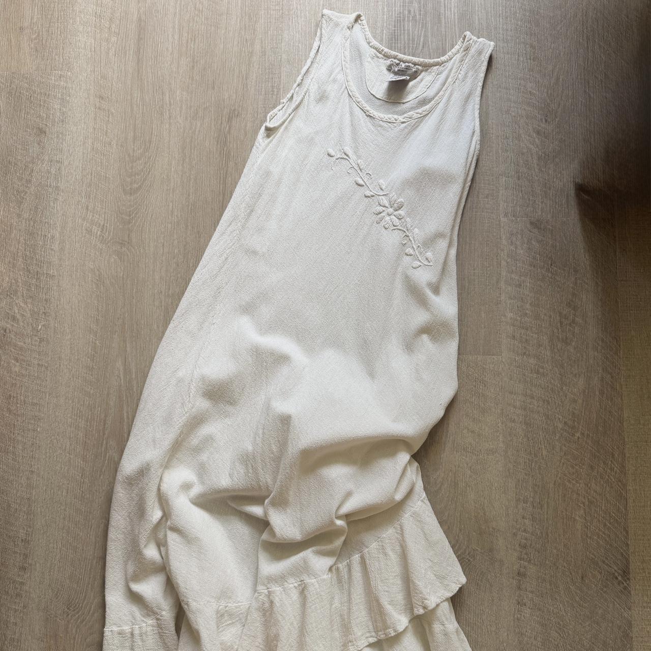 Cotton boho ruffle maxi dress (M)