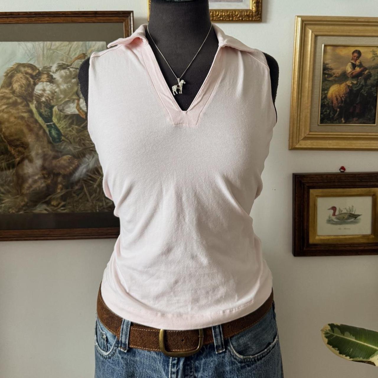 Soft pink polo tank top (S)