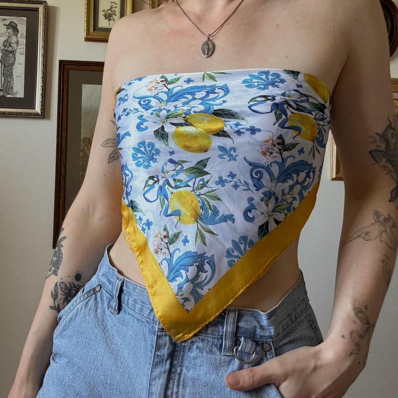 Lemons & ribbons scarf top