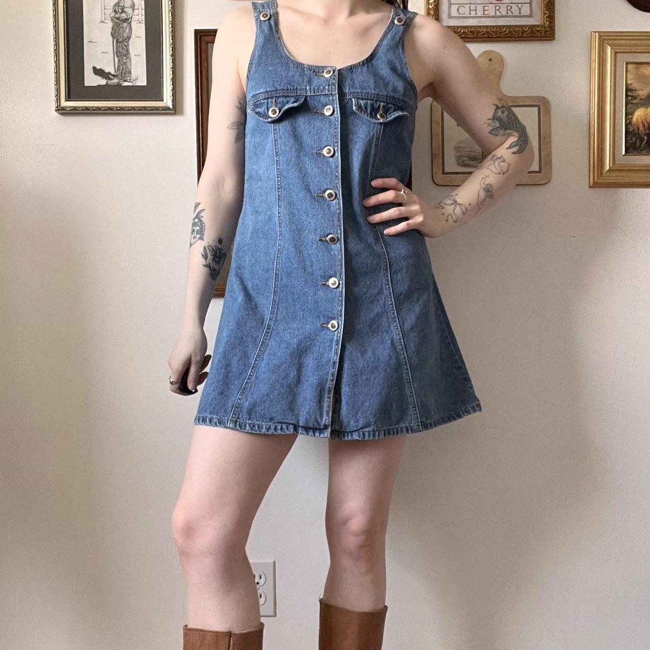 Vintage denim mini dress (S)