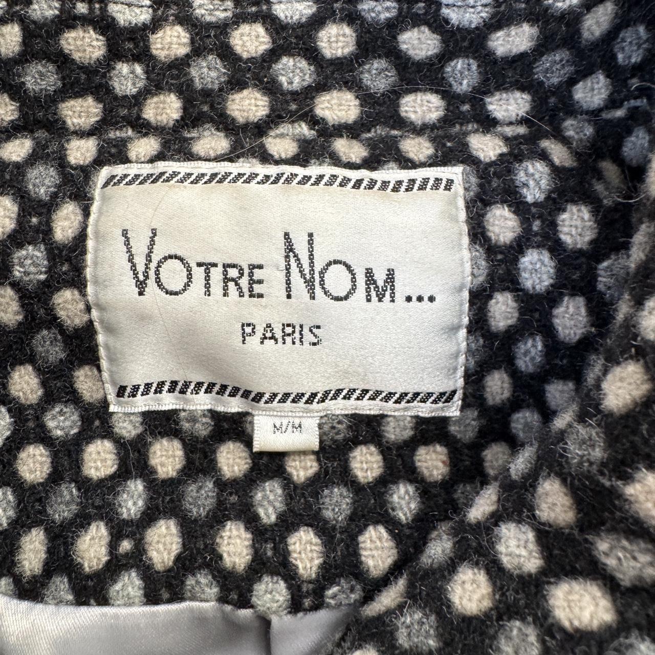 Wool polkadot pea coat (M)