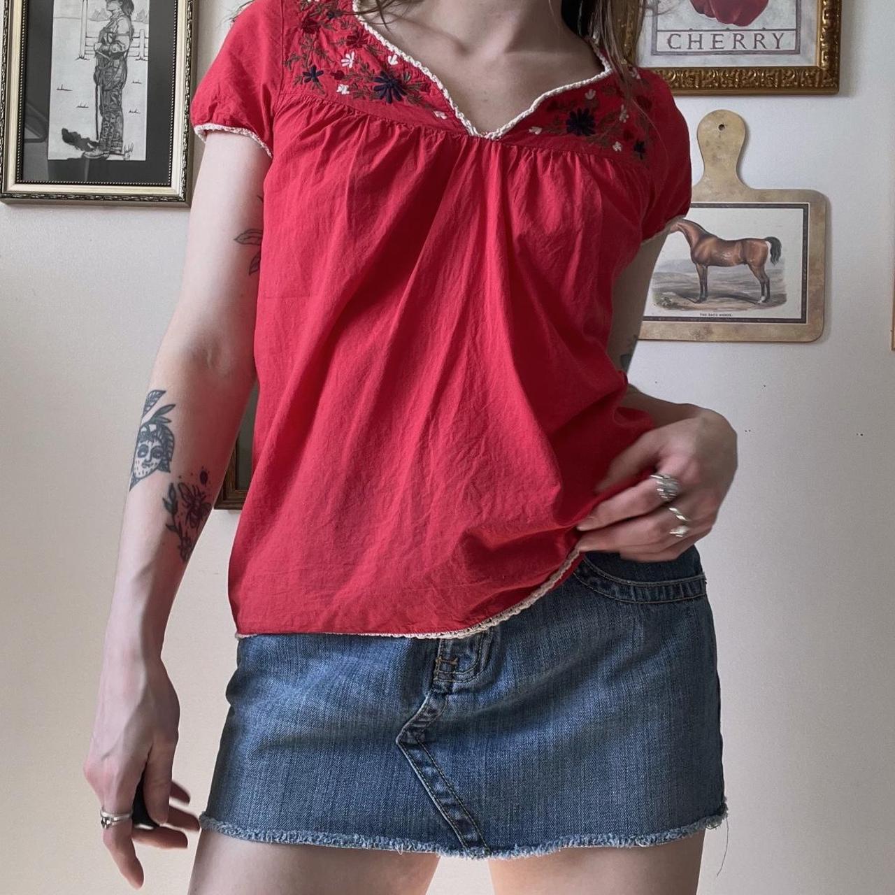 Red cottage blouse (S)