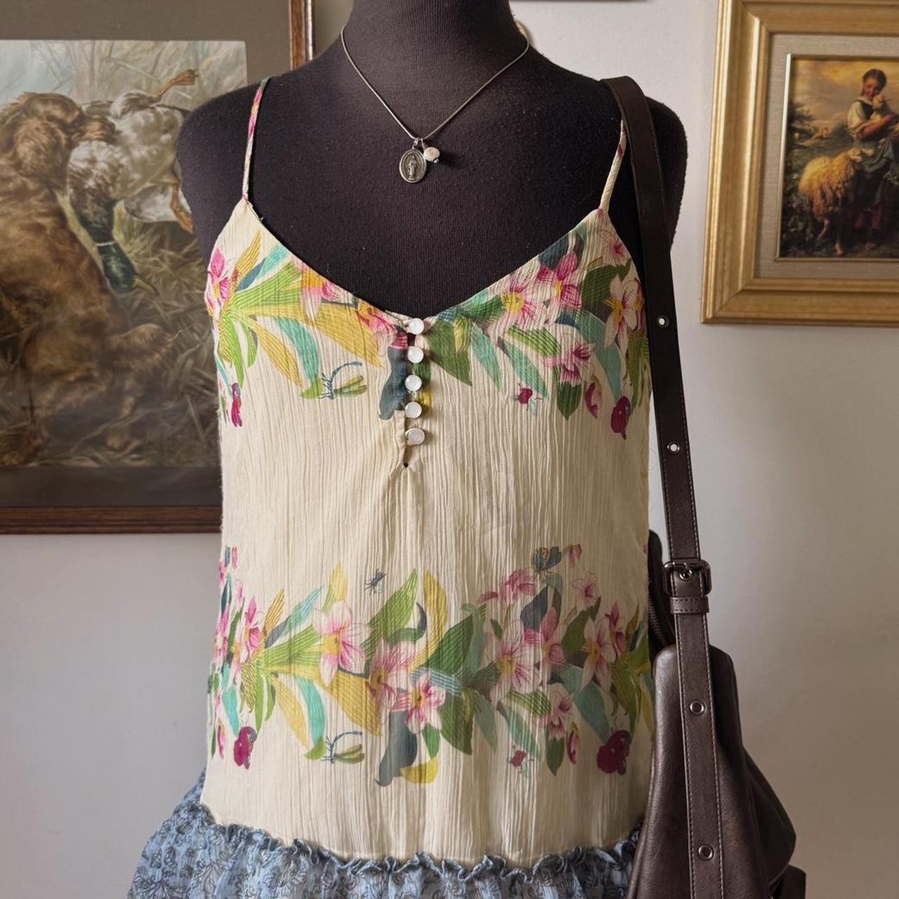 Floral ruffle boho mini dress (S)