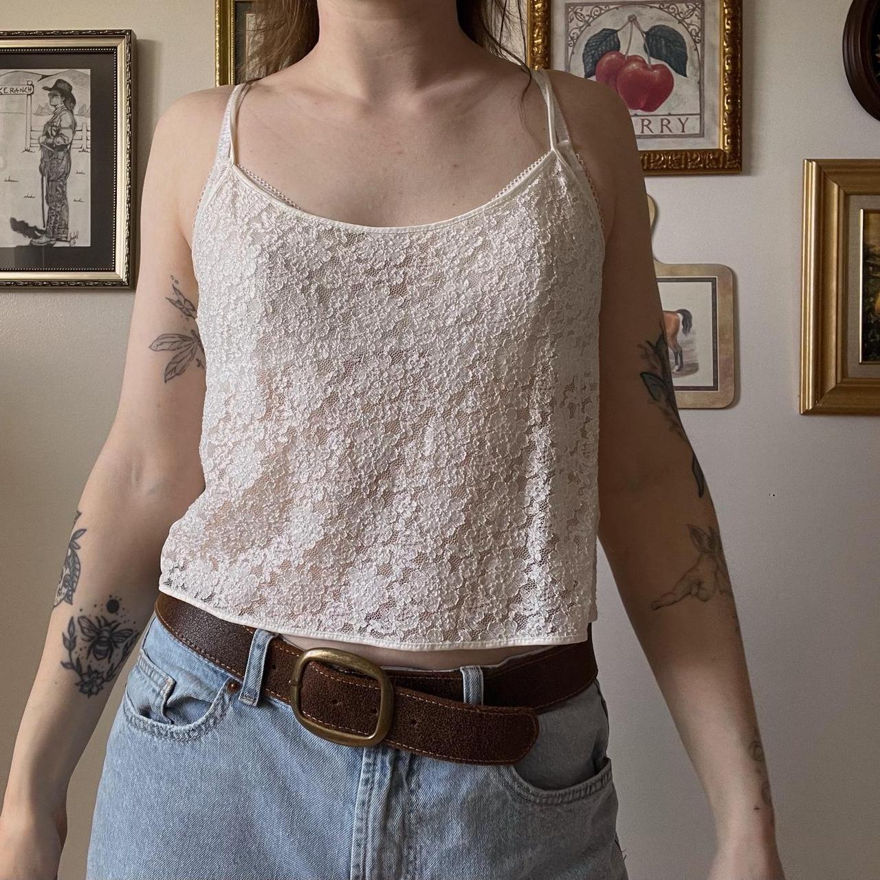 Cream lace 90's cami (S)