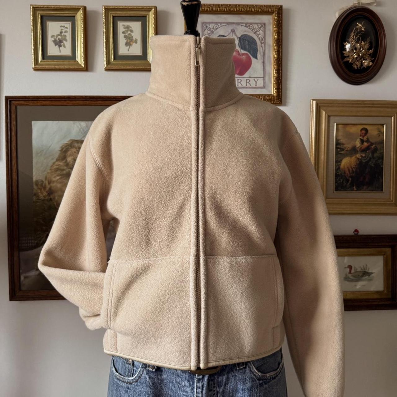 Tan & cream fleece zip up (S)