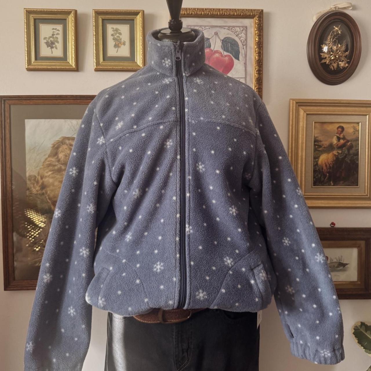 Blue snowflake fleece zip up (M)