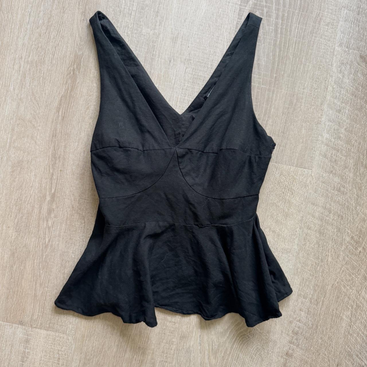 Black linen flowy tank top (XS)
