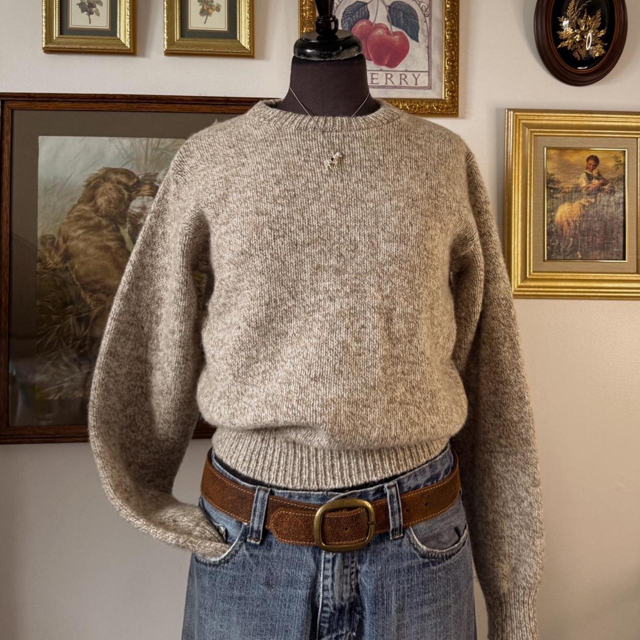 Oatmeal wool knit sweater (M)