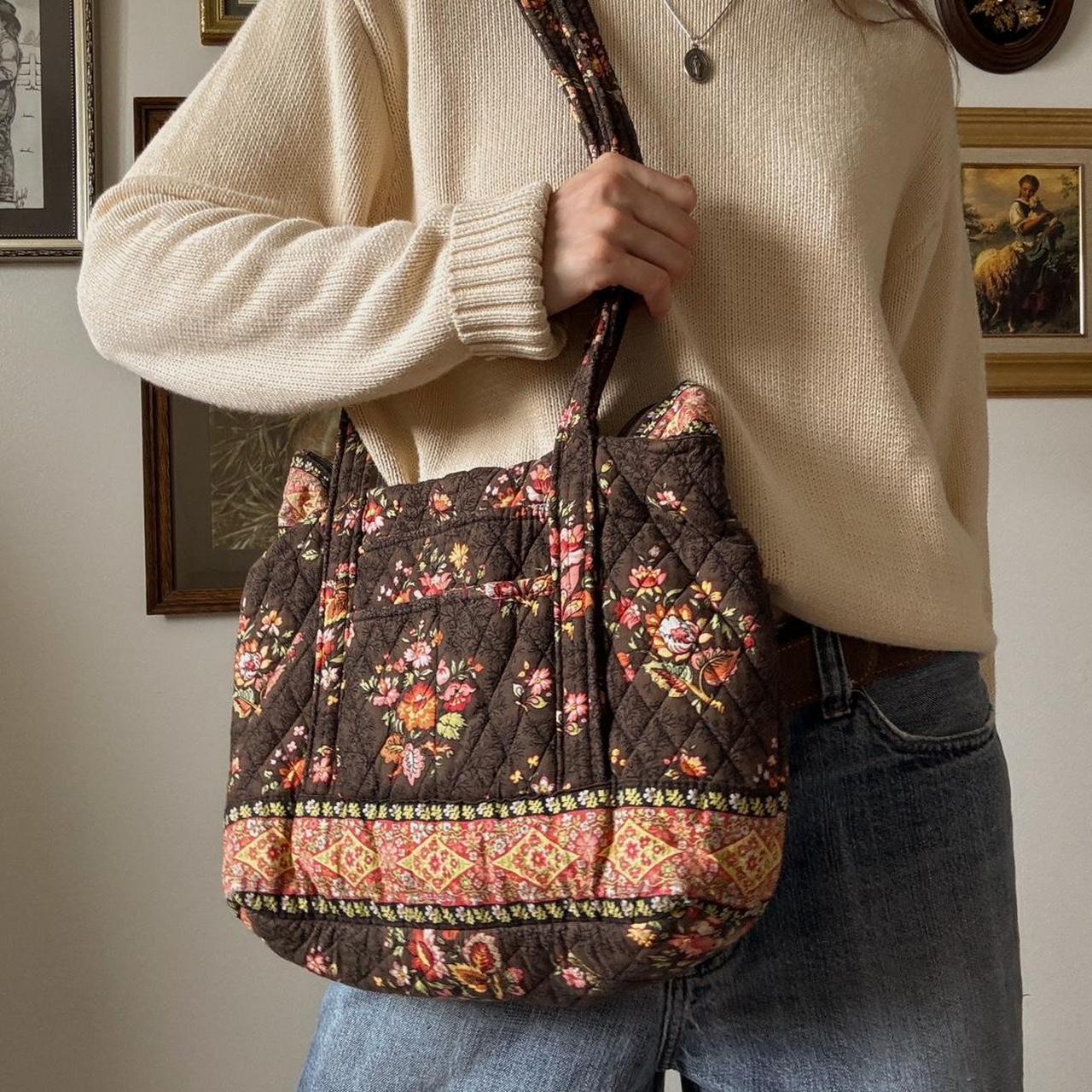 Floral quilted tote bag