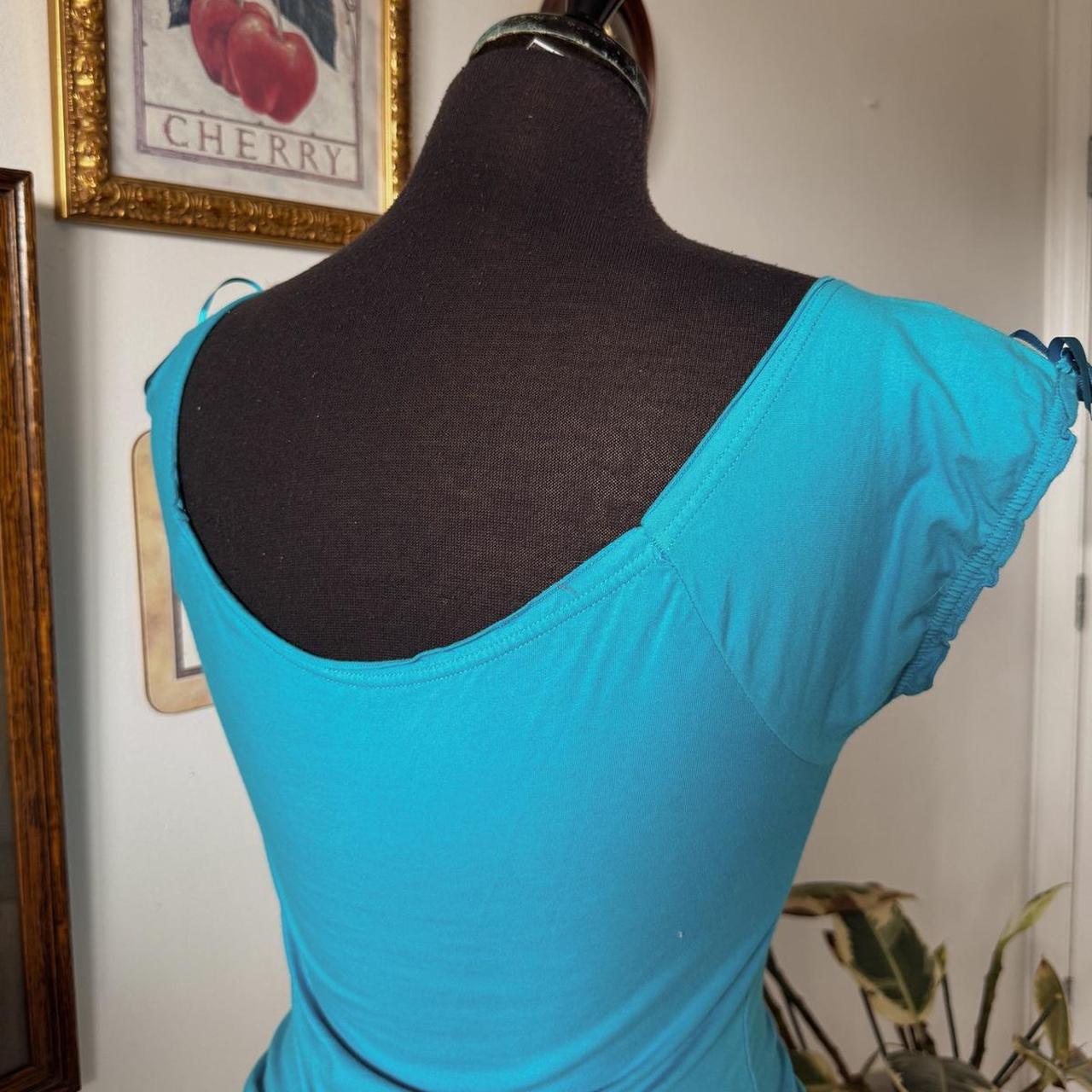 Blue y2k fairy ribbon top (S)