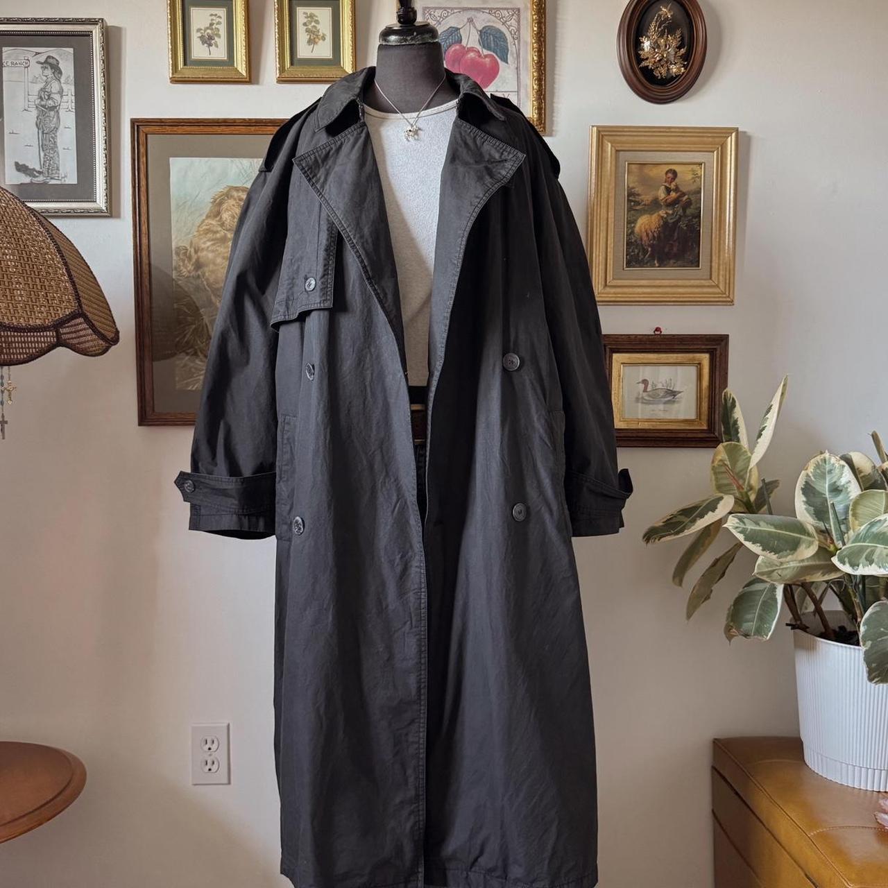 90s dark grey trench coat (XL)