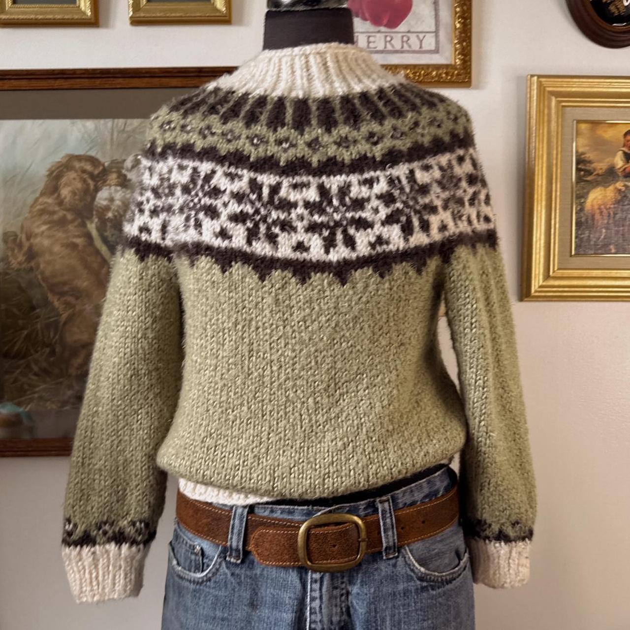 Earthy green fair isle knit (XS)