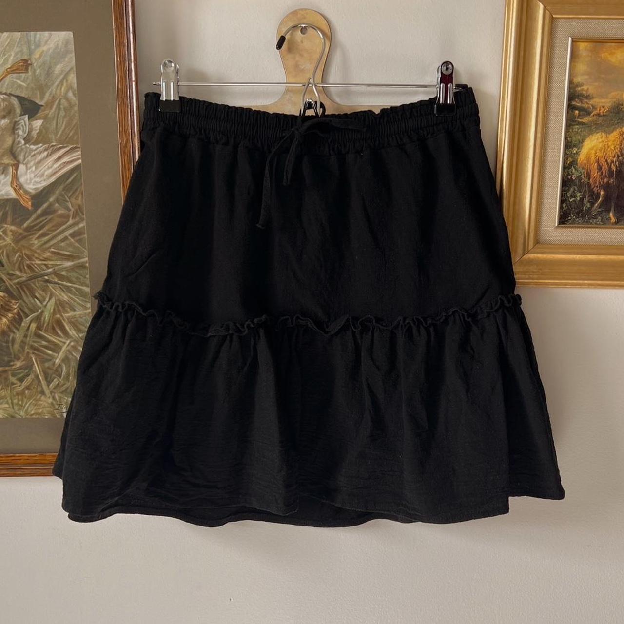 Black ruffle mini skirt (S-XL)