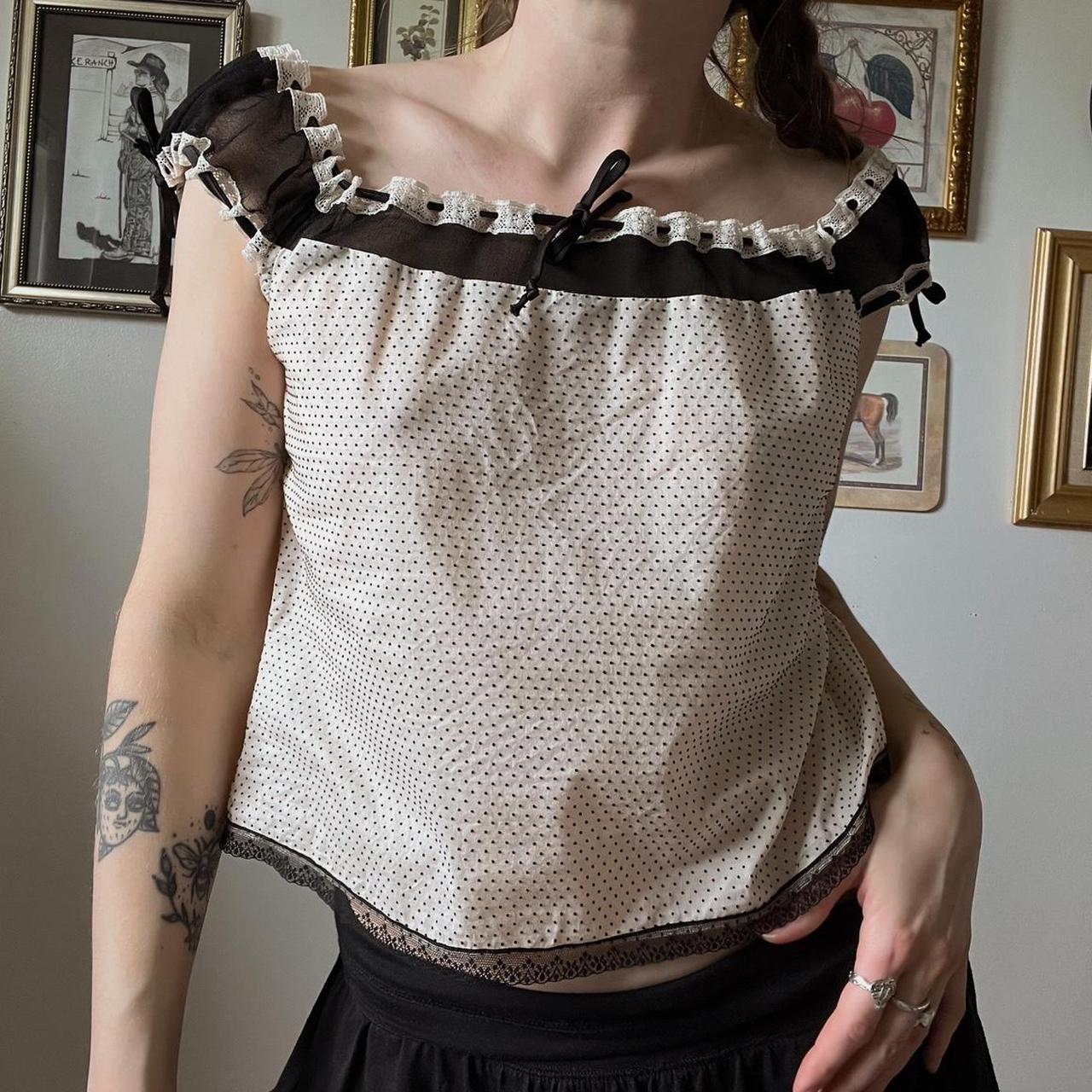 Vintage lace crop blouse (S/M)