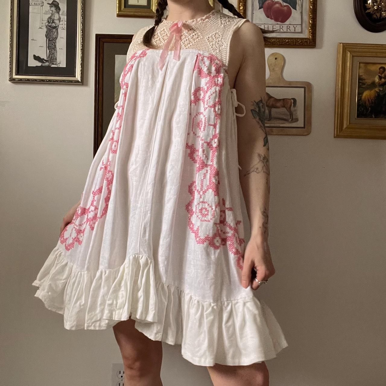 Vintage linen tablecloth dress