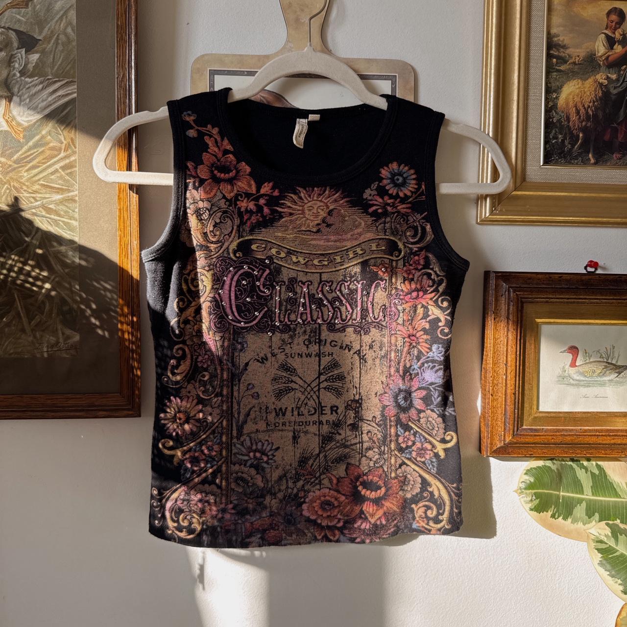 Vintage cowgirl crop tank (S)