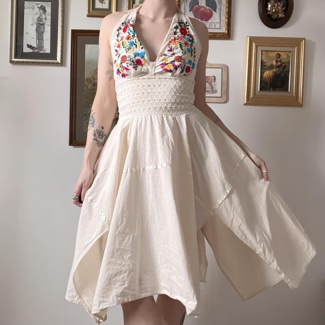 Vintage linen fairy dress (M)