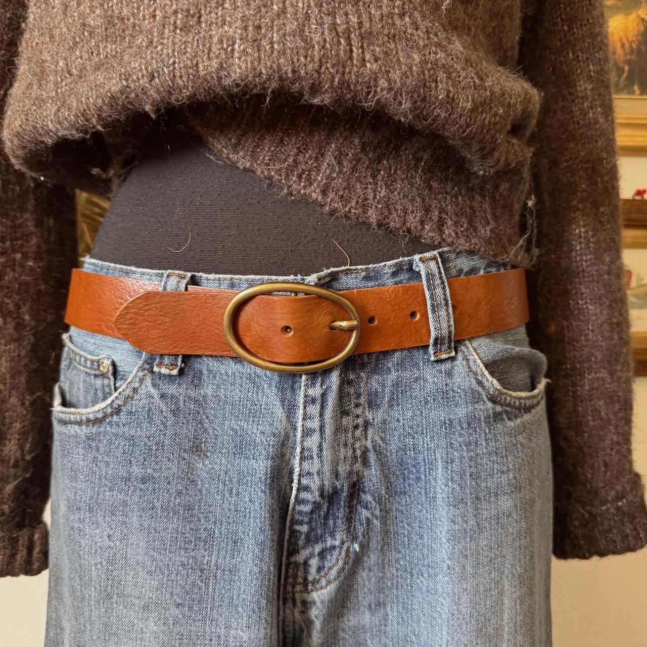 Brown leather vintage belt