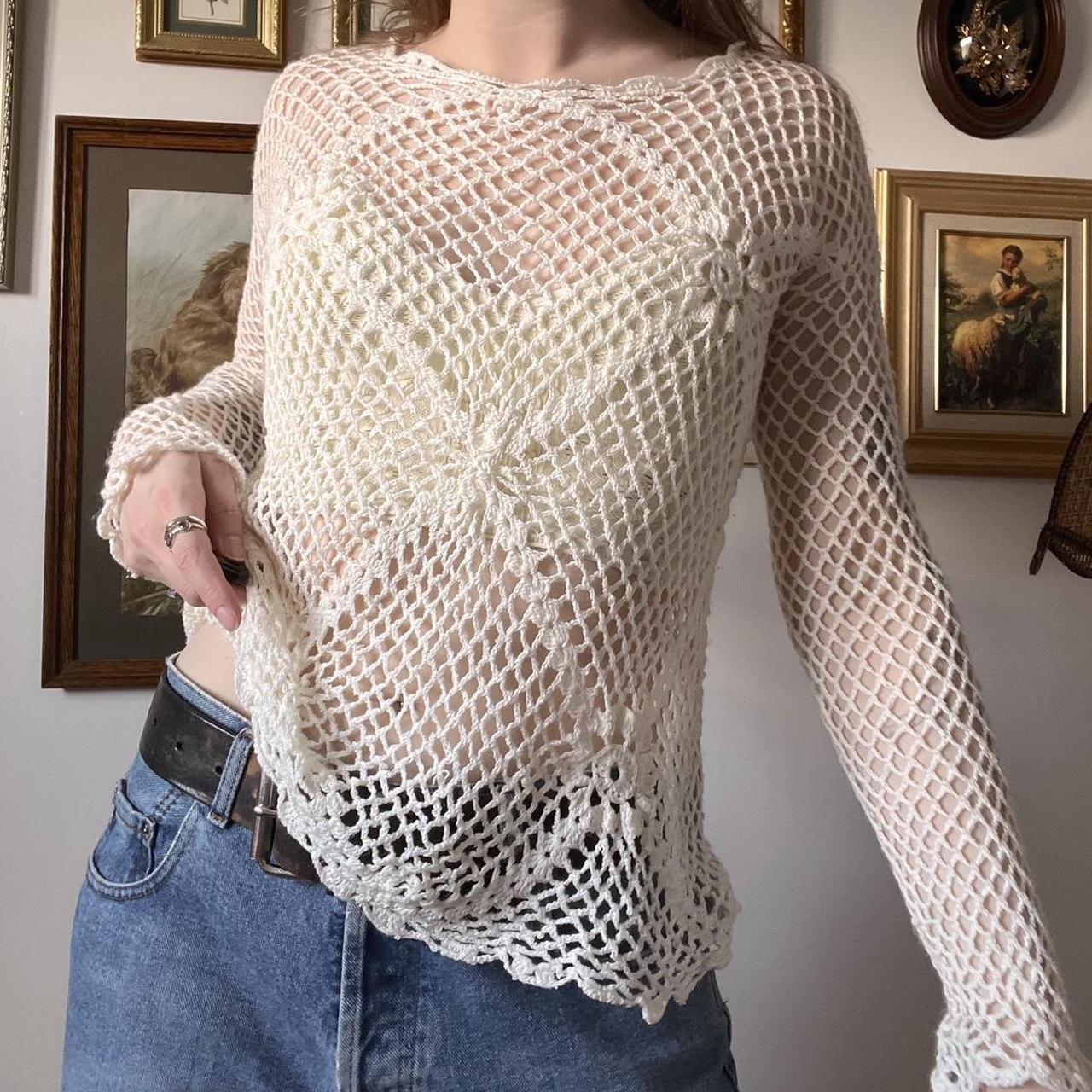 Crochet fishnet top (S)