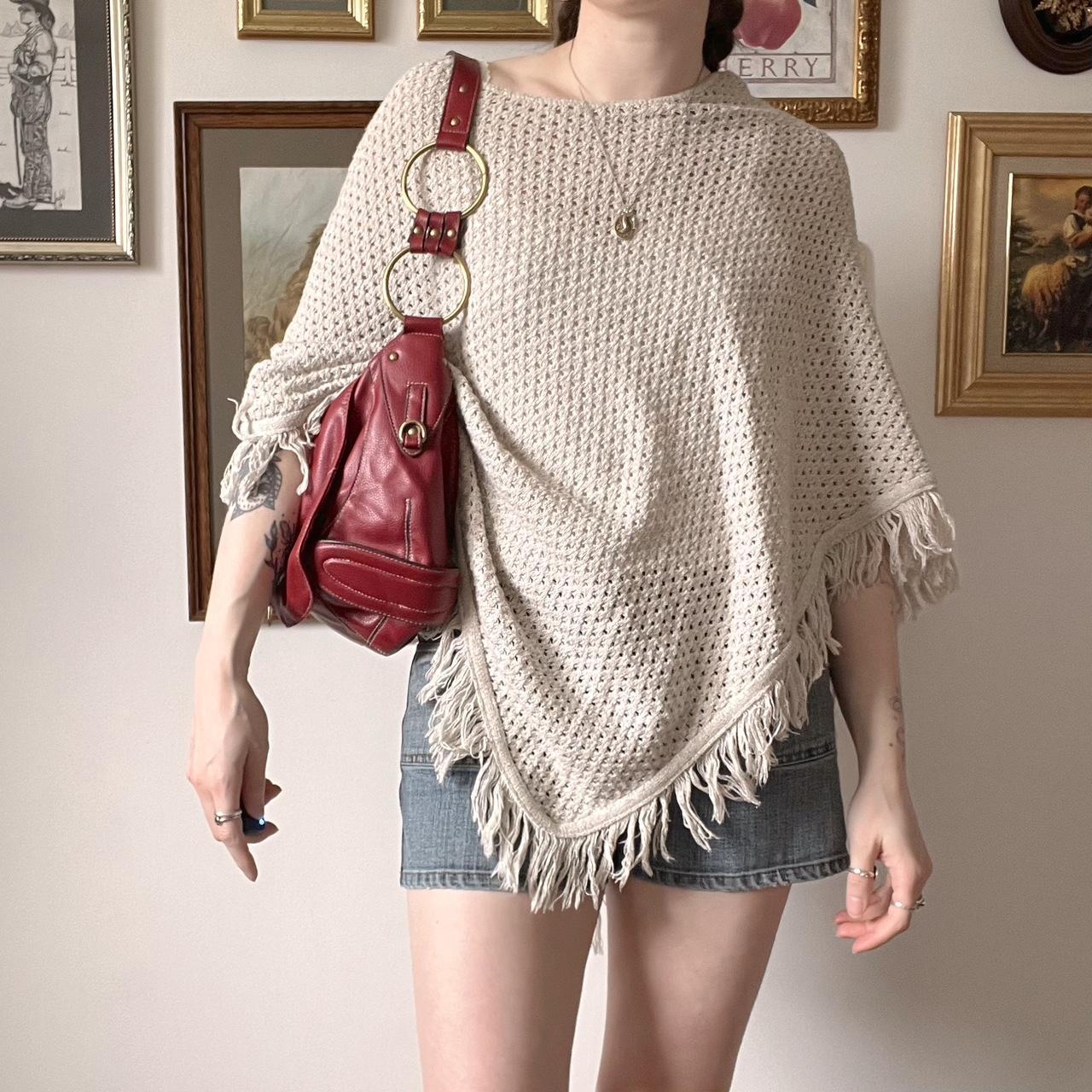 Crochet boho knit poncho