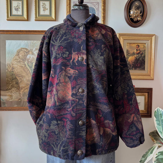 Tapestry print fleece jacket (M)