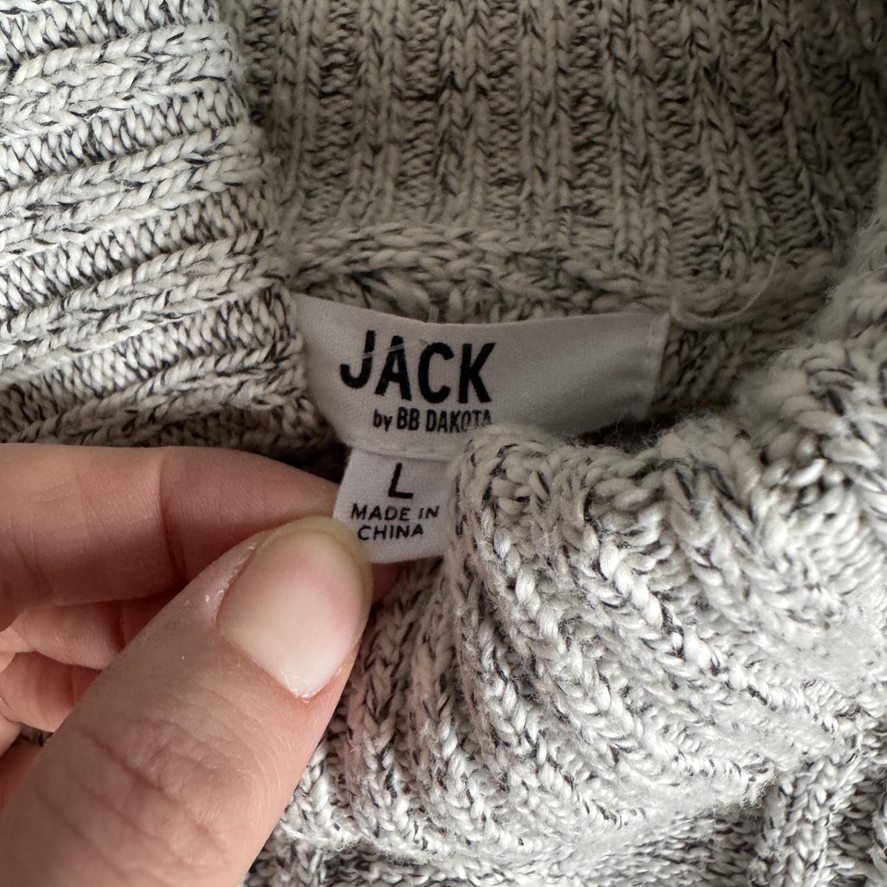 Grey cable knit cotton sweater (L)