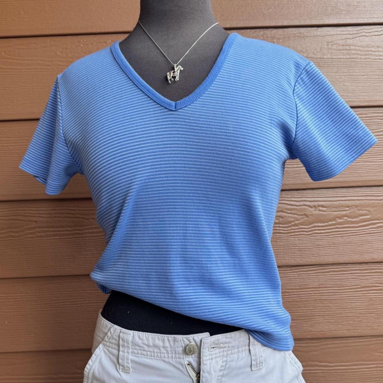 Blue striped baby tee (L)